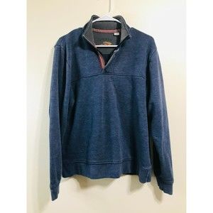Orvis Men's Signature 1/4 Zip Sweatshirt in Mottled Blue, Size M